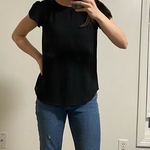 Loft black button up blouse